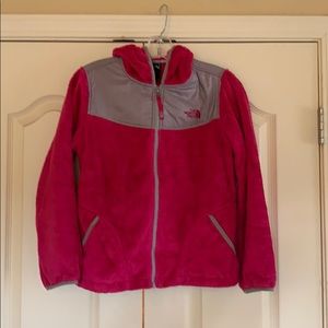 The North Face girls pink fleece jacket